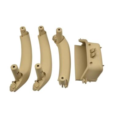 Imagem de Maçaneta de puxar da porta interna esquerda direita dentro da tampa do apoio de braço Substituição do acabamento do painel Compatível com BMW X3 X4 F25 F26 2010 2011-2016 51417250307(LHD Beige Set)