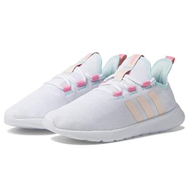 Imagem de adidas Cloudfoam Pure 2.0 Tênis de corrida feminino, Branco/Bliss Orange/Bliss Pink, 35