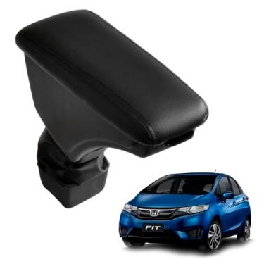 Imagem de Apoio Descanso Central Com Porta Objeto Para Honda Fit 2015 A 2021 (Preto - Costura Preta)