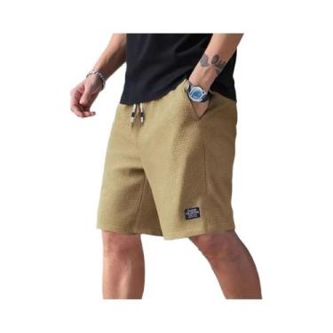 Imagem de Bermuda Masculina Casual Texturizada E Respirável Para Praia, Moda Par
