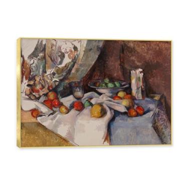 Imagem de NHLDZYH Moldura dourada. Arte de parede vintage - natureza morta com frutas - quadro de tela de estilo clássico - pintura de natureza morta com moldura decorativa. B61. 50x70cm