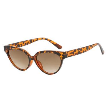 Imagem de Óculos de Sol Olho de Gato Degradê Feminino Armação Pequena Masculino UV400 para Esportes ao Ar Livre, Corrida e Ciclismo, Estampa de Leopardo