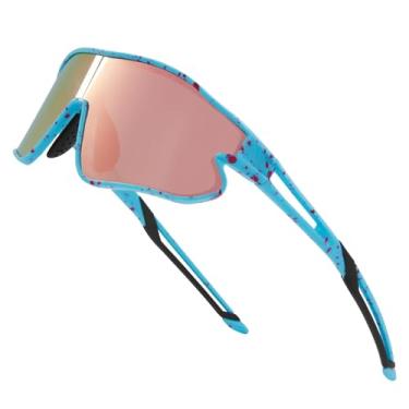 Imagem de QBK Óculos de sol infantil de beisebol com armação leve UV400 para meninos e meninas, Moldura colorida azul, 3-6Years