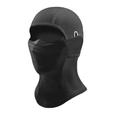 Imagem de Baoblaze Balaclava infantil para esqui, máscara facial completa, térmica e respirável, proteção para a cabeça, máscara de inverno com protetor de pescoço para, Preto