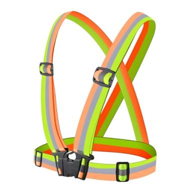 Imagem de TARANDUS Colete de arnês refletivo de alta visibilidade – ajustável tamanho único, equipamento de segurança super brilhante de 360° para corrida, ciclismo, trabalho e emergências na estrada