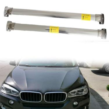 Imagem de YiXi-Partswell 2 peças de rack de teto barras transversais bagageiro de aço inoxidável adequado para BMW X5 F15 2014-2018 - prata
