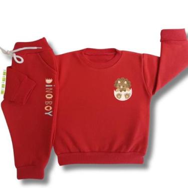 Imagem de Conjunto de Moletom Infantil Flanelado de Frio Unissex Roupa de Invern