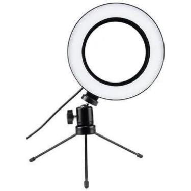 Imagem de Ring Light Led Mesa Iluminador Pequena Tripé 6 Polegada 16Cm