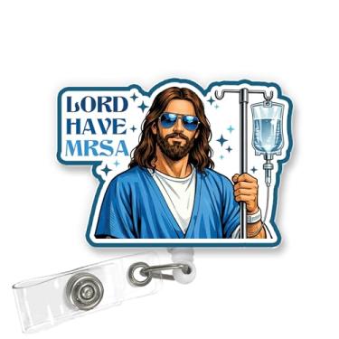 Imagem de ULTRAVUTT Porta-crachá retrátil Lord Have MRSA com clipe, presente de enfermeira para RN LPN CNA MA BSN Estudante de enfermagem, professor, médico, profissionais de saúde