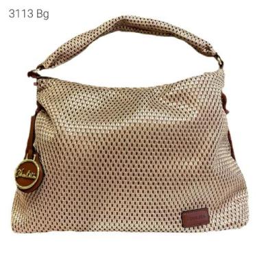 Imagem de Bolsa Feminina Sacola Nylon Ombro Transversal Chalita 3113, Bege