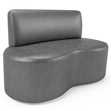 Imagem de Sofá 2 Lugares Orgânico Para Sala De Estar Living Larissa L02 Couríssimo Preto - Lyam Decor