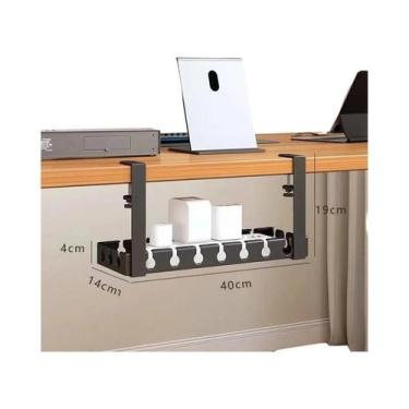 Imagem de Organizador De Cabos Para Mesa: Bandeja De Gerenciamento De Fios Com S