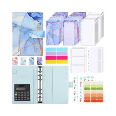 Imagem de Organizador De Orçamento A6 Em Mármore Com Calculadora E Envelopes Com