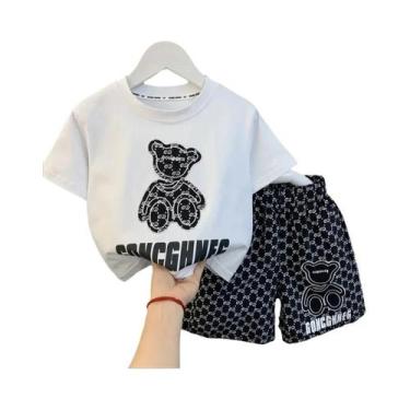 Imagem de Conjunto De 2 Peças Para Crianças Com Estampa De Urso, Camiseta E Shor