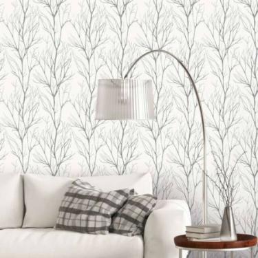 Imagem de Papel de Parede Attractive 2 Folhagem Branco 372604