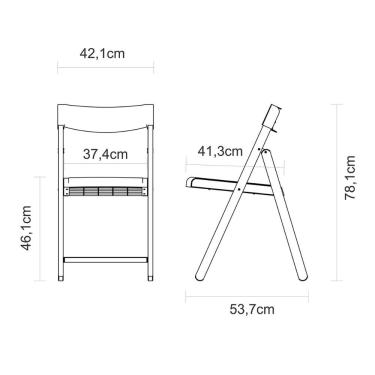 Imagem de Cadeira de Madeira Dobravel Tramontina Potenza em Madeira Tauari com Acabamento Natural Assento e Encosto em Polipropile