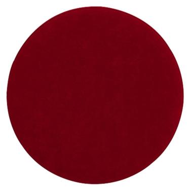 Imagem de Puff Decorativo Redondo Sofisticado Sala De Estar Moderno Vermelho