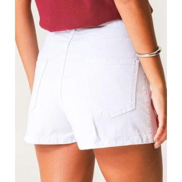 Imagem de Short Feminino Sarja Cintura Alta Off White-87065 - Uber Jeans, Off wh