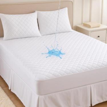 Imagem de Capa Colchão Queen Impermeável Antialérgico Protetor Matelado Antiácar