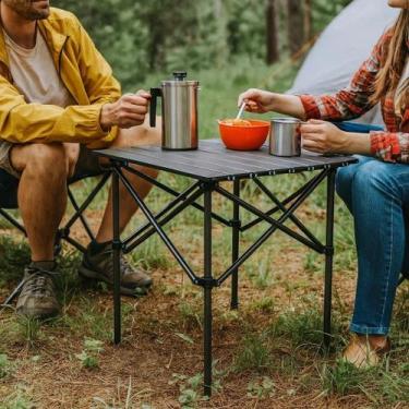 Imagem de Mesa Camping Dobrável Servir Almoço Jantar Acampamento Móvel Apoio Sup