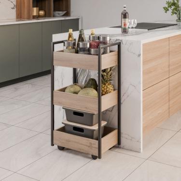 Imagem de Fruteira Carrinho com 3 Cestas Laís Freijó Maderatto Móveis