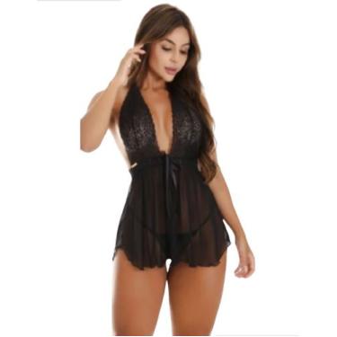 Imagem de Camisola Sexy Com Renda Sem Bojo Camisola Costa Nua Sensual - Deposito