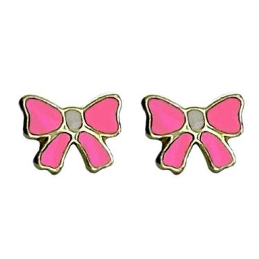 Imagem de Brinco em Ouro 18k Laço Esmaltado - Par com Tarracha Baby - Justino Ri