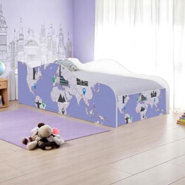 Imagem de Mini Cama Fun Mapa De Viagens Infantil Com Colchão