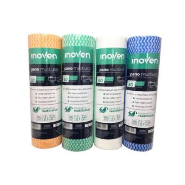 Imagem de 1 Rolo Com 50 Panos Pano Tipo Perfex Multiuso Limpeza Varias Cores Hig