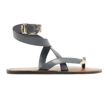 Imagem de Sandália Couro Tiras Ponteira Metal Lançamento Arezzo-Feminino
