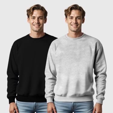 Imagem de Kit 2 Blusas de Frio Moletom Gola Redonda Masculina Benellys-Masculino