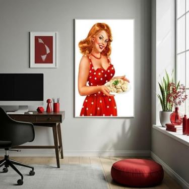 Imagem de Quadro Decor Mulher Ruiva Sorridente 70X50Cm Mold Preta - Quadros On-L