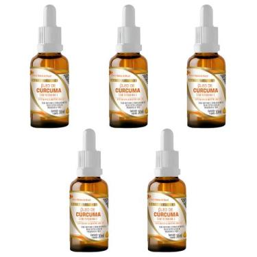 Imagem de Kit 5x Óleo de Cúrcuma com Vitamina E 5x30ml Flora Nativa Sabor:Sem Sa