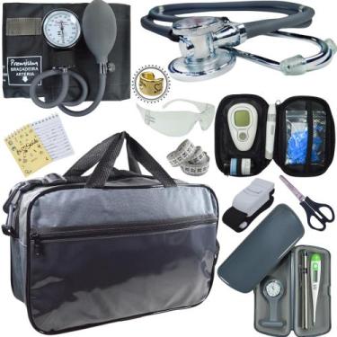 Imagem de Kit Enfermagem Cores Bolsa Top Premium + Medidor Glicose - Love Saude,