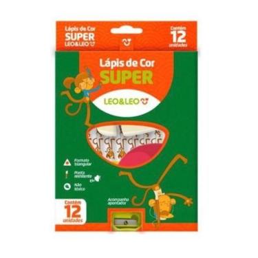 Imagem de Lápis De Cor Super Jumbo C/12 Cores + 1 Apontador- Leonora Ref. 4393 L
