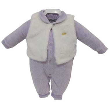 Imagem de Kit Luxo Macacão Bebê Menina + Colete Inverno Zafielo 600-Feminino