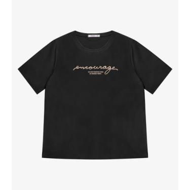 Imagem de Blusa Manga Curta Feminina Plus Size Secret Glam Preto, Plus G1, Preto