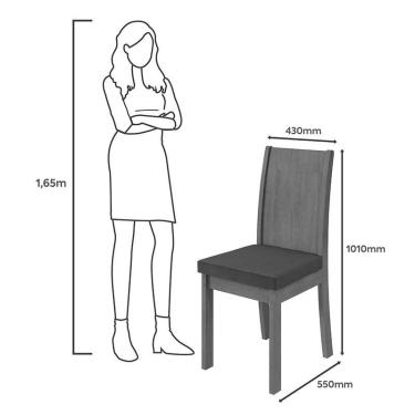 Imagem de Cadeira para Mesa de Jantar Athenas kit 02 Peças Corino Caramelo Amêndoa Clean – Lopas