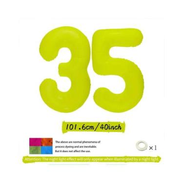 Imagem de Balões Digitais Fluorescentes Amarelo Neon Para Decorações De Aniversá