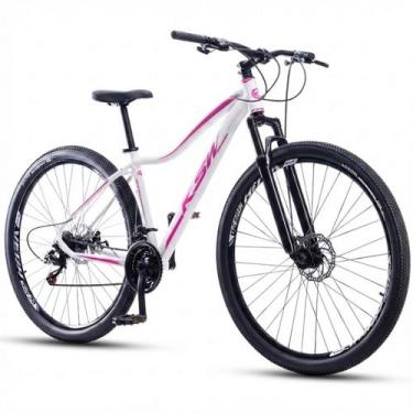 Imagem de Bicicleta Aro 29 Ksw Mwza 21 Velocidades Feminina, Branco, Rosa