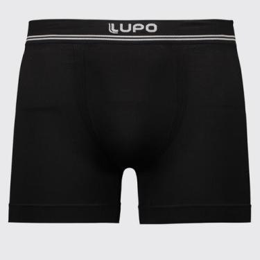 Imagem de Cueca Boxer Lupo Microfibra Sem Costura Preta e Branca, GG