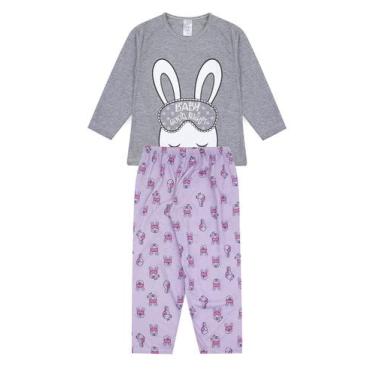Imagem de Pijama Infantil Feminino Inverno Coelho - Hey Kids Mescla - HeyKids, 2