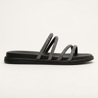 Imagem de Papete Beira Rio Com Strass Preta, Preto, 37