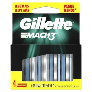 Imagem de Carga Gillette Mach3 Regular Embalagem com 4 Unidades - Gillette Mach 