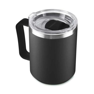 Imagem de Caneca Térmica Café 450ml com Tampa Aço Inox Parede Dupla Preto - Glob