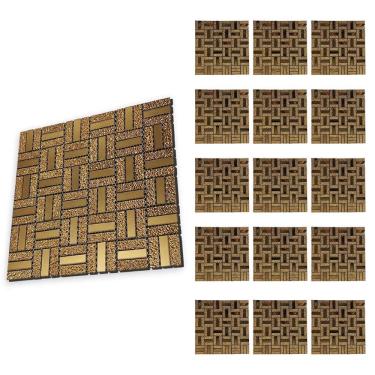 Imagem de Pastilha De Vidro Adesiva Kit 15 Uni Parede Banheiro Cozinha Sala Decorativa Moderna Reforma Requintado Facil Aplicacao