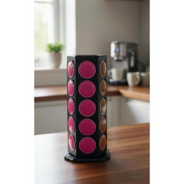 Imagem de Porta Cápsulas Giratório 30 Un. Café Preto Design Moderno - Congratula