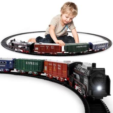 Imagem de Conjunto de trem de Natal DeAO Toy para crianças com sinais de trânsit