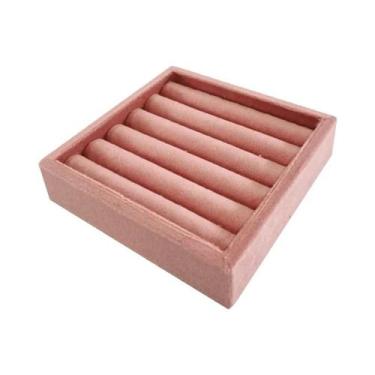 Imagem de Bandeja Mini De Veludo Para Exibição E Armazenamento De Joias, Anéis, 
