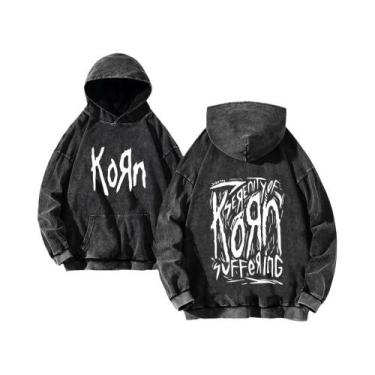 Imagem de Moletom Masculino Vintage De Algodão Lavado Com Capuz, Estilo Hip Hop 